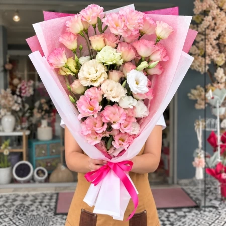 Pembe Zarafet Lisyantus Buketi