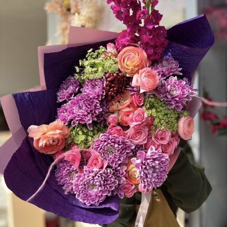 Purple Romance Premium Buket Ck16