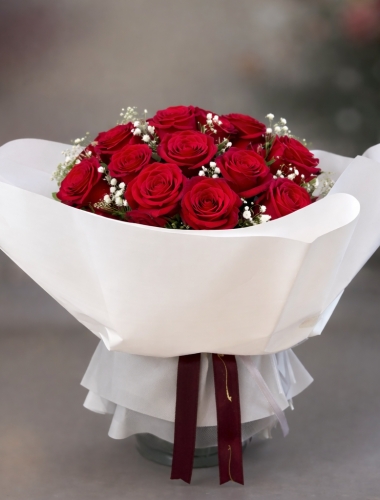 11’li Beyaz Gül Buketi